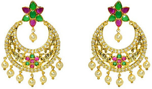 MP Fine Jewellery Designer Pair of Tops Zircon Alloy Chandbali Earring