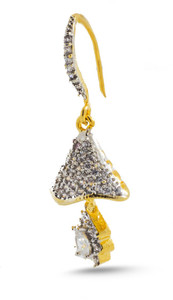 Three Shades White American Diamond Alloy Dangle Earring