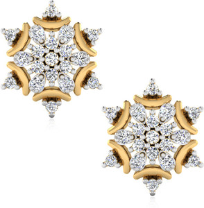 IskiUski Gift for Girlfriend Earrings Yellow Gold 14kt Diamond Stud Earring