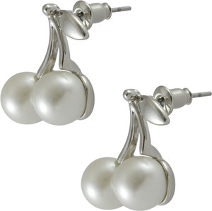 Sarah Double Pearl Cherry Metal Stud Earring