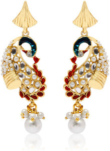 Jewels Guru Diva Style Pearl Alloy Chandbali Earring