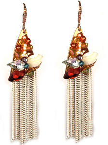 Jazz Jewellery CZ Jewellery Designer Pearl & Stone Long Chain Hangings Beautyful Dangle Alloy Dangle Earring