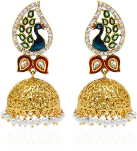 Jewels Guru Diva Style Zircon Alloy Jhumki Earring