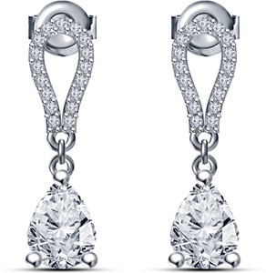 Kirati Pear Shape Cubic Zirconia Sterling Silver Drop Earring