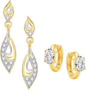 VK Jewels Finely Looking Combo Cubic Zirconia Alloy Earring Set