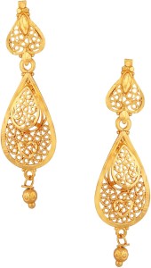 Fashionaya Oval Brass Drop Earring