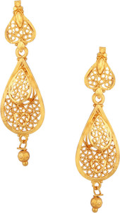 Fashionaya Oval Brass Drop Earring