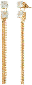 Jazz Jewellery Long Chain and Diamond Studded Brass, Alloy Drop Earring