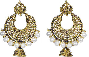 Crazytowear Golden Polish Alloy Chandelier Earring