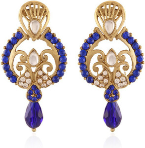 I Jewels Stone Alloy Chandbali Earring