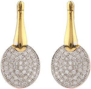 Rajwada Arts Round Shape With American Diamond Brass Drop Earring