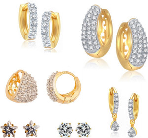 Archi Collection Just Like Diamond Cubic Zirconia Alloy Earring Set