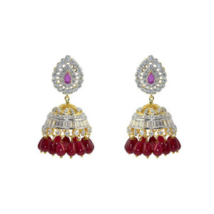 MP Fine Jewellery Elegant Pair Of Tops Zircon Alloy Jhumki Earring