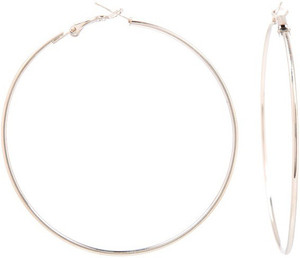 GoldNera Silverite Bali Medium Size Alloy Hoop Earring