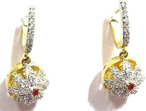 Jewelshingar 8048-ead-r-550-1 Cubic Zirconia, Zircon Brass Hoop Earring