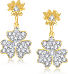 VK Jewels Beautiful Flower Cubic Zirconia Alloy Drop Earring