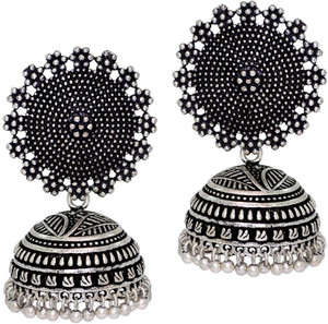 Jaipur Mart Oxidised Silver Plated Handmade Women Jhumka Jhumki Earrings Alloy Jhumki Earring