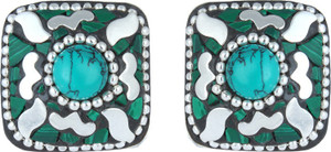 Waama Jewels Multi Color Cubic Zirconia Silver Plated back Push Style for Women Cubic Zirconia Brass Stud Earring
