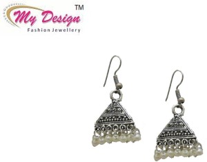 My Design Silver Plated Jhumkies Alloy Jhumki Earring