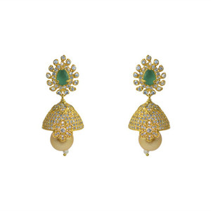 MP Fine Jewellery Sparkling Pair Of Tops Zircon Alloy Jhumki Earring