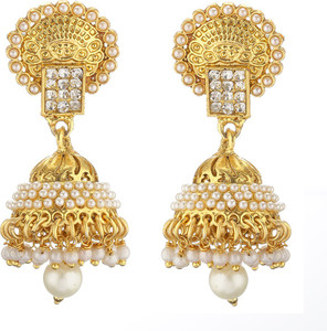 Zeneme Antique Designer Earing Pearl Alloy Jhumki Earring