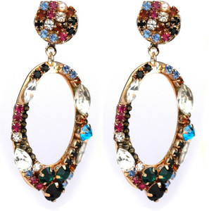 Jazz Jewellery Design Gold Plated Crystal CZ Made Partywear Alloy Stud Alloy Drop Earring