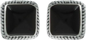 Abhooshan Precious Stones Onyx Sterling Silver Stud Earring