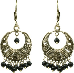 Waama Jewels Blue Gold Plated for Girl Ear Wire Cluser Loves Festive Pearl Brass Chandelier Earring