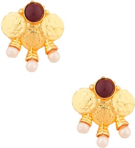 Voylla Artificial Classic Textured Crystal Alloy Stud Earring