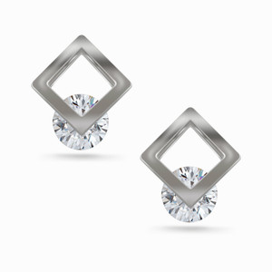 Sarah Rhinestone Square Metal Stud Earring