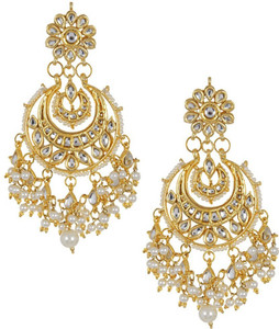 Imli Street Ivory Half-Moon Jadau Earrings Alloy Dangle Earring