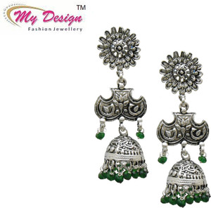 My Design Spring Silver Alloy Jhumki Earring