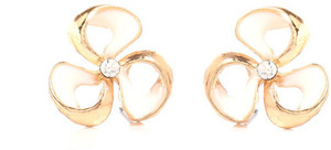Tsquare White Flower Alloy Stud Earring