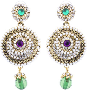 Hyderabadi Abhushan Sunflower Alloy Drop Earring