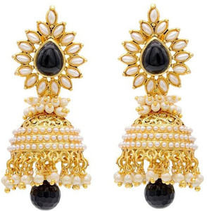 Jewels Gold Cubic Zirconia Alloy Stud Earring, Jhumki Earring