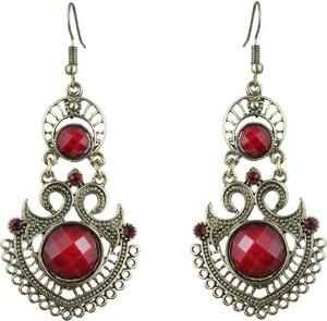 Waama Jewels Antique Gold Plated Dangle & Drop Jewellery For Women Pearl Brass Dangle Earring