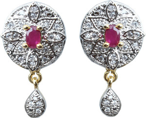 Waama Jewels Multi Gemstones Fashion Jewellery Drop Style For Girls Office Wear Official Brass Drop Earring