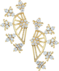 Parijaat Style Diva Cubic Zirconia Alloy Cuff Earring