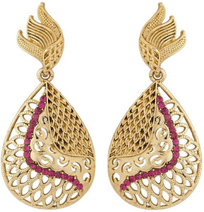 Voylla Artificial Classic Engraved Crystal Alloy Dangle Earring