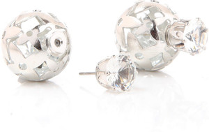 GoldNera Leaf Design Solitaire Alloy Stud Earring