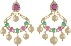 Jewel Planet Glamours Pearl Alloy Chandbali Earring