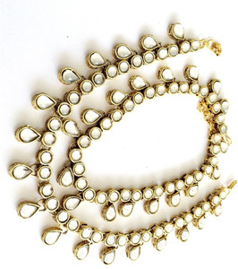 Craftstages Golden imitation Kundan Payal Alloy Anklet Price in