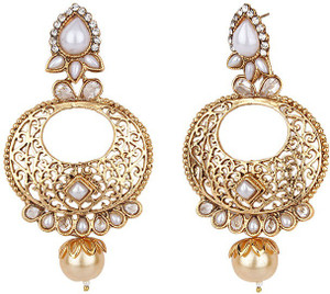 Jewels Guru Diva Style Pearl Alloy Chandbali Earring