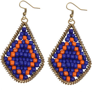 Swan Jewels Blue Dangler Metal Dangle Earring