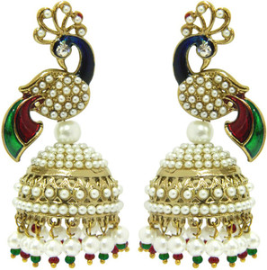 Peora Baby Peacock Alloy Jhumki Earring