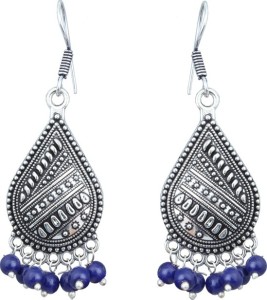 Waama Jewels Elegant Pair Of Earring Adorned With Blue Pearl Pearl Brass Dangle Earring