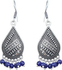 Waama Jewels Elegant Pair Of Earring Adorned With Blue Pearl Pearl Brass Dangle Earring