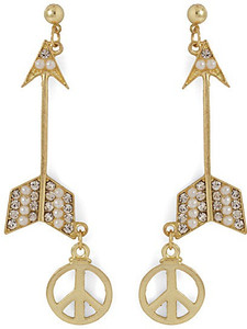 Voylla Artificial Classic Textured Cubic Zirconia Alloy Dangle Earring