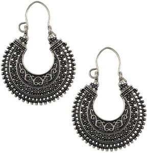 CTW Antique Fusion Alloy Hoop Earring