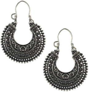 CTW Antique Fusion Alloy Hoop Earring